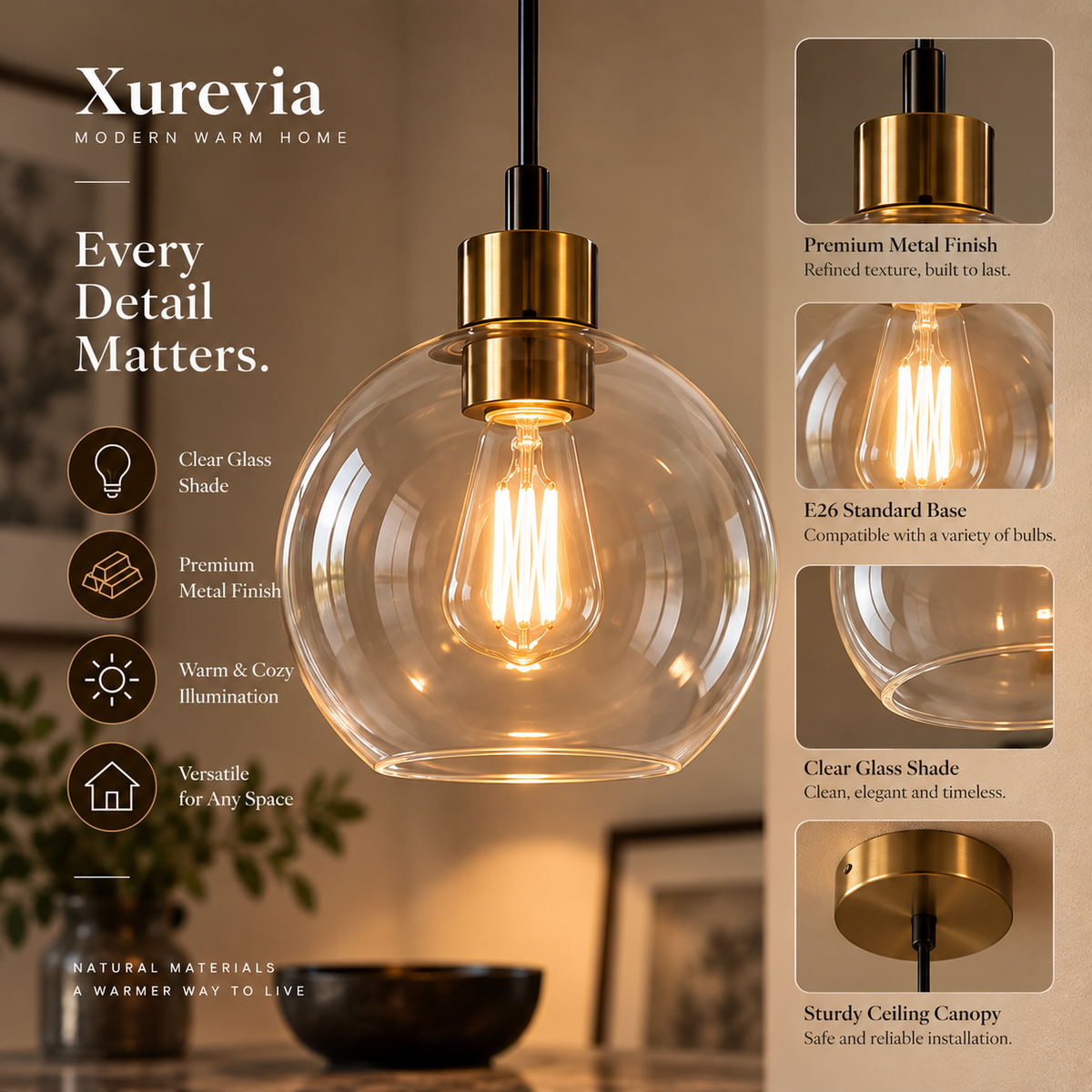 Xurevia Lumiere Globe Pendant
