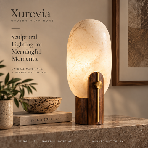 Xurevia Veil Alabaster Table Lamp