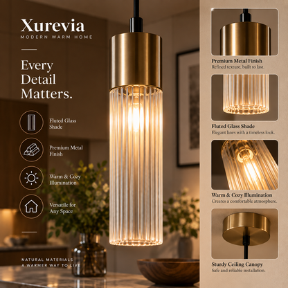 Xurevia Aurelle Fluted Glass Pendant