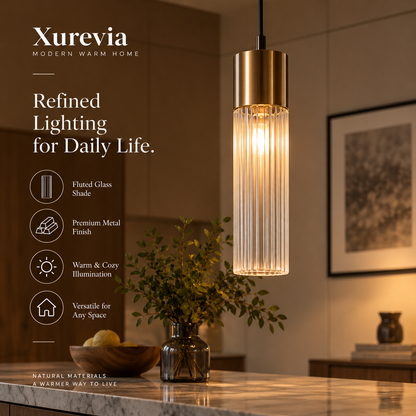 Xurevia Aurelle Fluted Glass Pendant