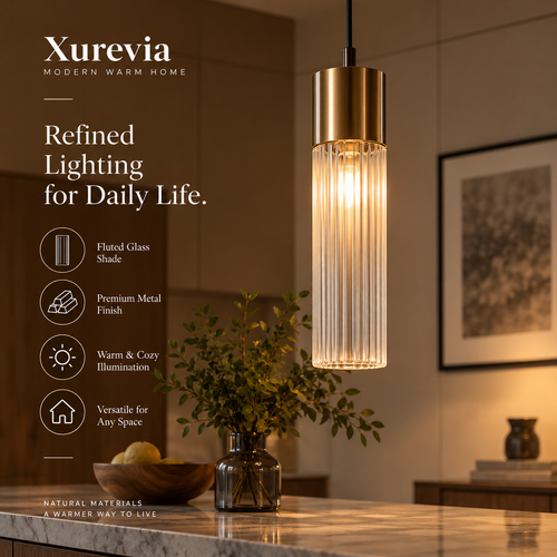 Xurevia Aurelle Fluted Glass Pendant